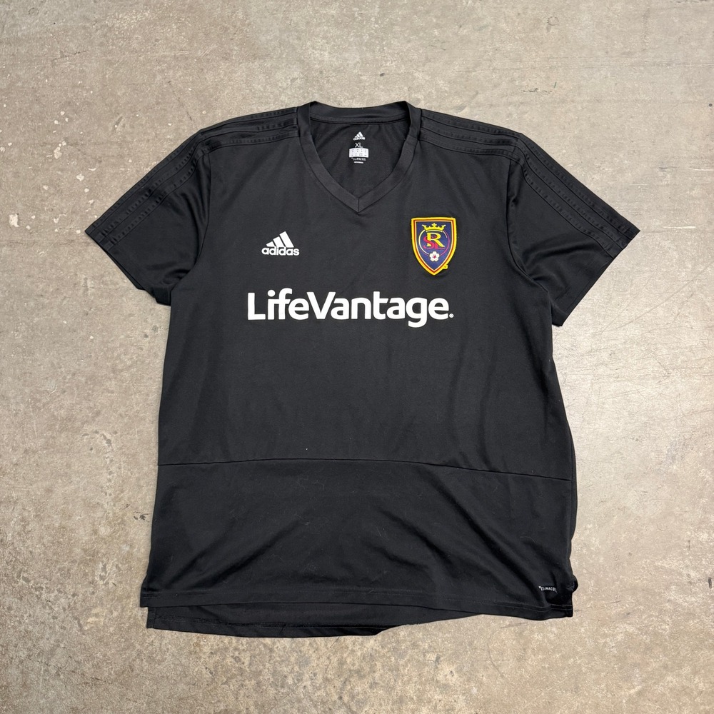 Adidas Real Salt Lake Soccer Jersey Black Climacool LifeVantage Women XL